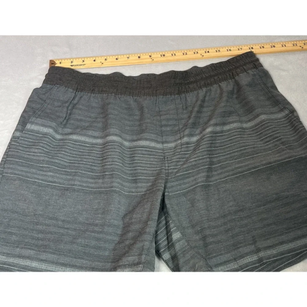 prAna Shorts Mens‎ XXL Charcoal Gray Striped Slope Short Outdoors Hiking Stretch